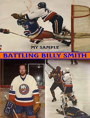 $7.25 • Buy BILLY SMITH NY Islanders COLLAGE 8  By 10  Photo Goalie Mask Fight KOHO PADS
