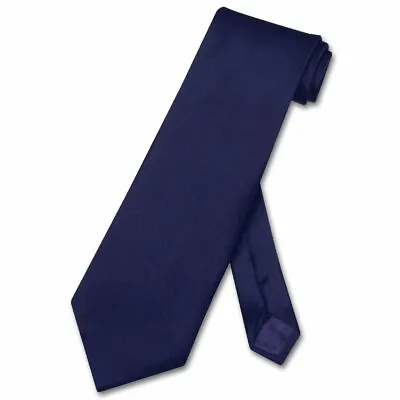 Biagio 100% SILK NeckTie EXTRA LONG Solid NAVY BLUE Color Mens XL Neck Tie • $18.95