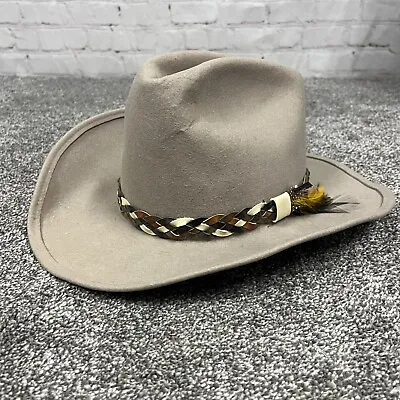 Vintage Dynafelt By Bollman Men’s Silver Gray Western Cowboy Hat Sz L • $39.95