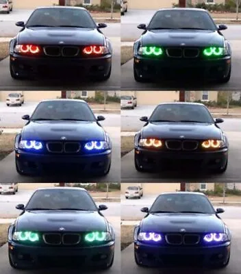 Xenon RGB Multi-Color LED Angel Eyes Headlight For BMW E38 E39 E46 3 5 7 Series • $15.74