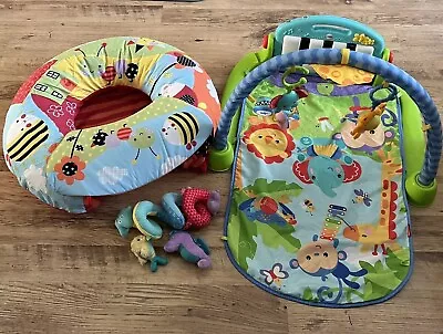 Fisher-Price Piano Play Matt Gym & Redkite Sit Me Up Ring Baby Toys Bundle • £15