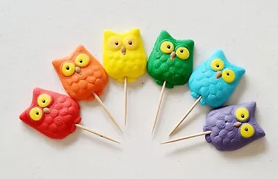 Rainbow Owls Cake Cupcakes Decorations DIY Toppers • £7.95