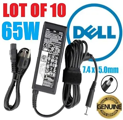 LOT  10 Genuine DELL 65W AC Adapter Charger 7.4x5.0MM  PA-12 100-240V LA65NS2-01 • $59.99