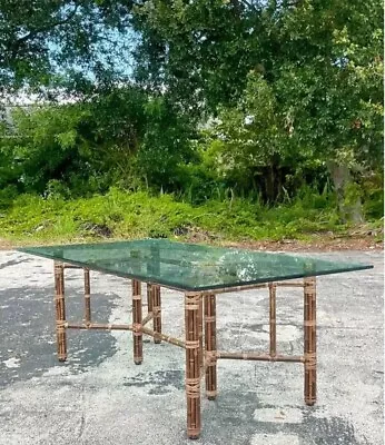 Vintage McGuire Bamboo Dining Table -Mid-Century Modern Coast • $1250