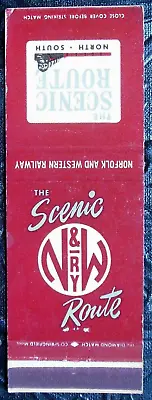 Norfolk & Western Railway Scenic Route-Match Book Cover-Inside Map Of 3 Trains • $2.95