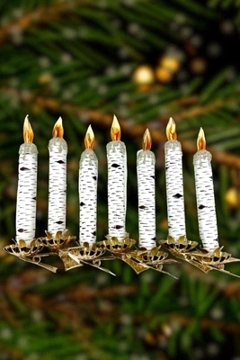 $34 • Buy Kenzies London Birch Tree Woodland Glass Clip On Candle Ornaments-set Of 2