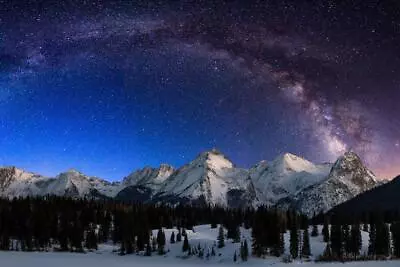 The Milky Way Over The San Juan Mountains Photo Photograph Mini Poster 12x8 • $10.99