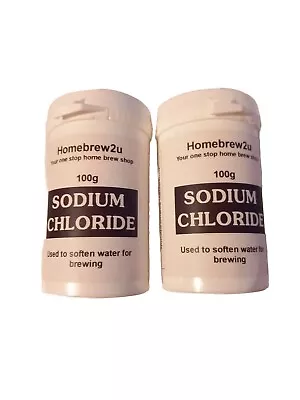 Pk 2 X Homebrew2u Sodium Chloride  Brewingwater Soften 100gm Tub  • £8.99