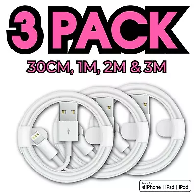 £5.70 • Buy Fast Charger Sync USB Cable For Apple IPhone 5 6 7 8 X XS XR 11 12 13 Pro IPad