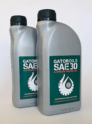 2 X 1 Litre Gator SAE 30 4 Stroke Lawnmower Oil Briggs & Stratton Honda Etc • £12.99