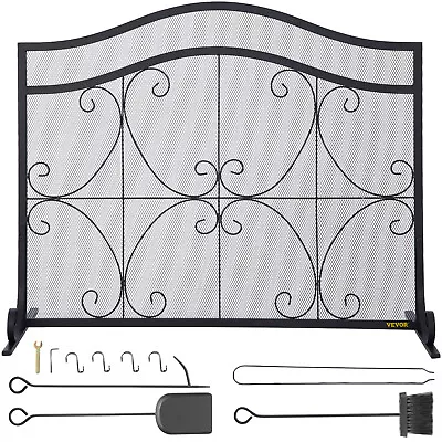 Fireplace Screen Spark Guard Protector Single Panel Free Standing Home Decor • $96.03