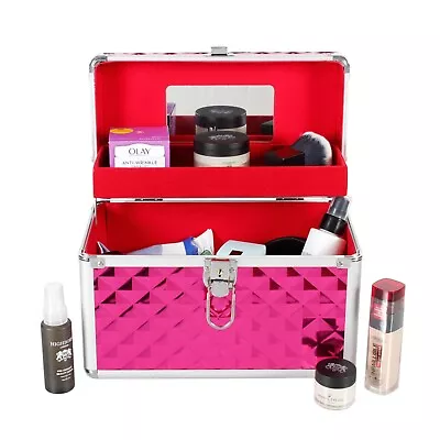 Aluminium Hard Make Up Travel Storage Box Cosmetic Beauty Vanity Case Organiser • £29.50