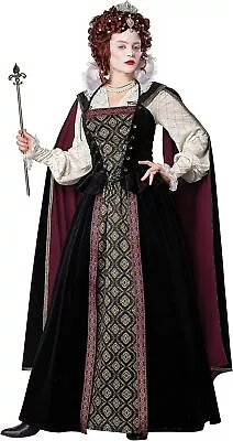 Elizabethan Queen Medieval Renaissance Lady Fancy Dress Halloween Adult Costume • $99.63