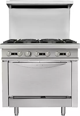 36  Natural Gas Commercial Range Stove With Oven 6 Burners Restaurant-227000 BTU • $1899