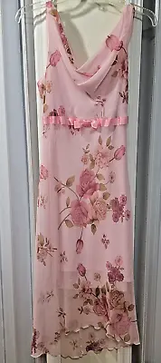 My Michelle Pink With Roses Women's Dress Size 11/12 • $33.50