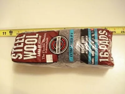 (0409.) Steel Wool Extra Coarse #4 - 16 Pads • $9.91