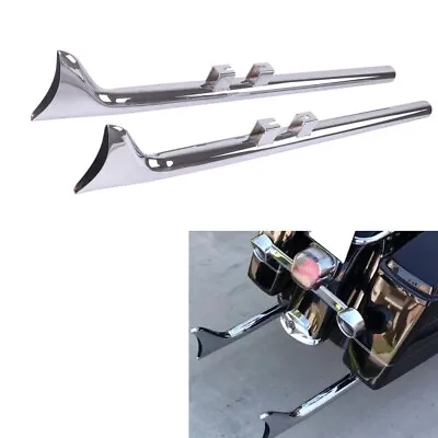 Chrome 39”Fishtail Exhaust Pipe Slip Ons For Harley Touring 1995-2016 Road Glide • $199.99