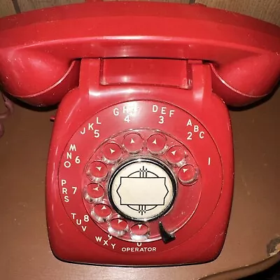 Vintage Rotary Phone - Cherry Red  • $60