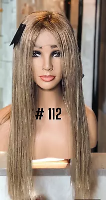 Lace Front Human Hair Wig 24  Warm Blonde Highlights • $245