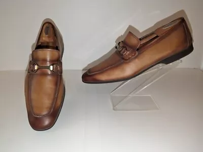 Magnanni Rafa II Brown Calfskin Leather Horsebit Loafers Shoes Mens Sz.11 M • $59.99