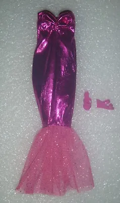 Shiny Magenta Mermaid Style Barbie Gown~*~Shoes~*~No Doll • $6.95