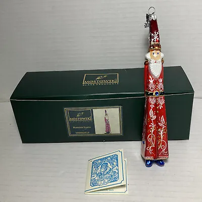 Mostowski Russian Santa Blown Glass Christmas Ornament With Box Poland NM#63515 • $149.99