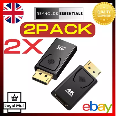 Display Port DP Male To HDMI Female Adapter Converter For 4K HD 1080P HDTV PC UK • £4.96