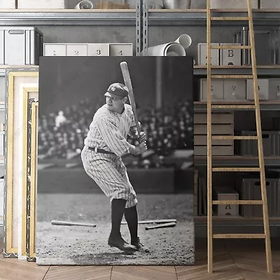 Babe Ruth 1920s Baseball New York Yankees MLB Canvas Wall Art Print • $69