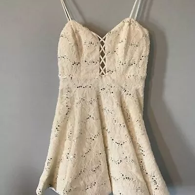 B. Smart Spaghetti Strap Mini Cream ColorSkater Style Dress Size 9 • $18