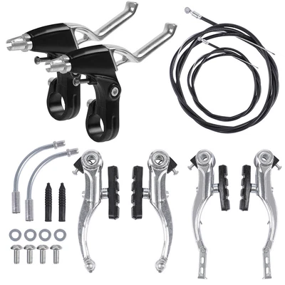 $19.59 • Buy US Mountain Bike V Brake Set Front And Rear Cables Lever Caliper Set MTB Alloy