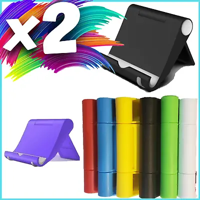 2 Pack Cell Phone Holder Foldable Phone Stand Desk Tablet Cradle Plastic Dock • $8