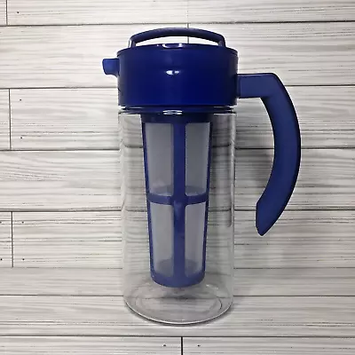 Teavana Pitcher With Infuser & Lid Blue Plastic Iced Tea EUC • $21.95