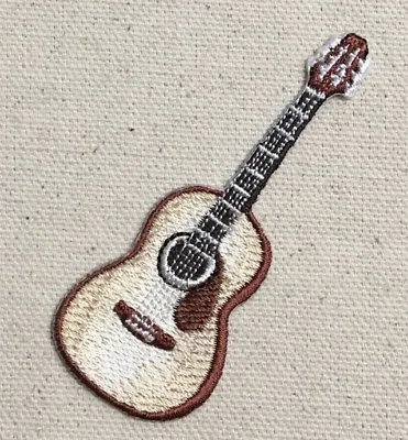 Acoustic Guitar - Natural/Brown - Music - Iron On Applique/Embroidered Patch • $3.99