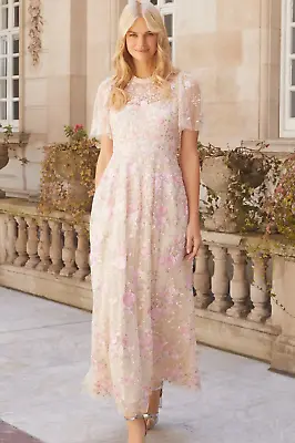 Needle & Thread UK8 US4 ROSE DREAM ANKLE GOWN RP£570 Long Pretty Dress Size 8 • £300