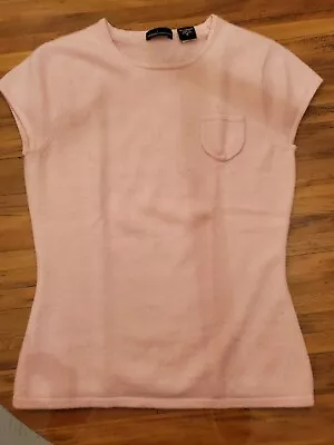 Moda International Womens 100% Cashmere Light Pink Sweater Shirt Top  Size M • $30