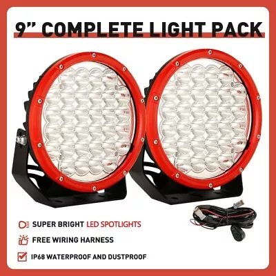 NEW Pair 9 Inch Round LED Driving Lights Spot RED OffRoad Truck Work Headlights • $108.98