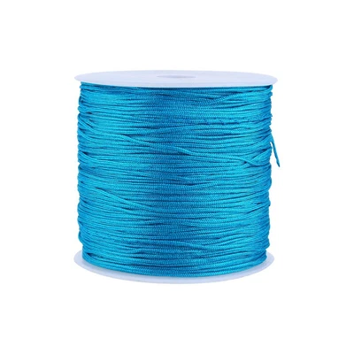 £4.46 • Buy (Blue)100MX 0.8mm Nylon Chinese Knot Cord Rattail Macrame Thread QT