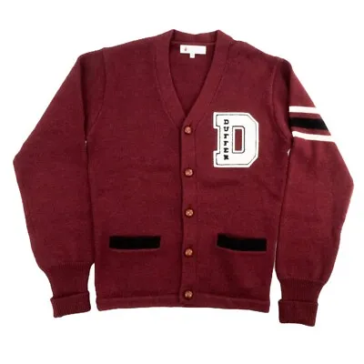 DUFFER OF ST GEORGE - Maroon Letterman Sweater (Approx. US-S) • $24.99