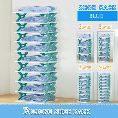 $14.99 • Buy Folding Shoe Rack Cabinet Multi-layer Shoes Storage Organizer Space-Saving