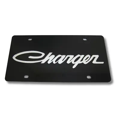 Dodge Charger Mirror Inlaid Design Matte Black License Plate Official Licensed • $34.95