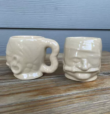 Vtg Otagiri Pirate Toby Mugs Captain Buccaneer Head Face Cup Tiki Bar Decor • $99.99