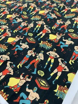 100% COTTON FAT QUARTER 18 X21  / MEXICAN LUCHADOR WRESTLERS FREE SHIPPING/NEW! • $5