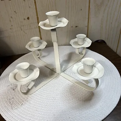 Vintage Metal White Candleholder  Candelabra • $7