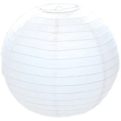 White Bamboo Style Ribbed Lampshade Light Shade 50cm 20 / 40cm 16  / 30cm 12  • £6.93