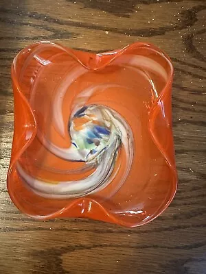 Vintage Art Glass Murano Style Candy Dish • $15
