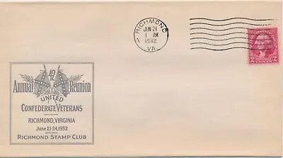 42nd Annual Reunion United Confederate Veterans Richmond Virginia June 21st 1932 • $4.98