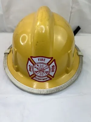 Vintage Firefighter Helmet Yellow Fire Department 501 California Fireman • $59.99