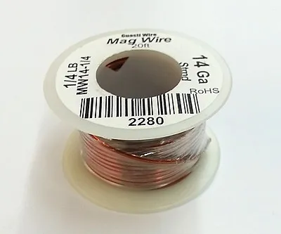 NEW 14 Gauge Insulated Magnet Wire 1/4 Pound Roll (20' Approx. Length) 14AWG • $8.95