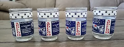 4 Vtg NASA Apollo Glasses Libbey Tumblers 11 Oz Space Moon USA Eagle Barware EXC • $9