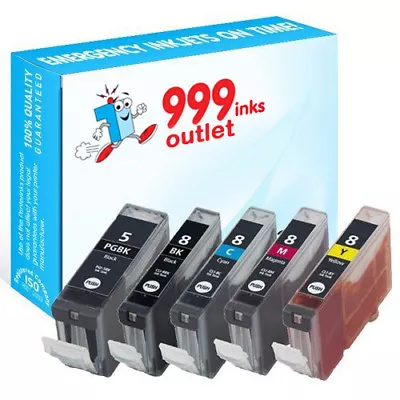 PGI-5BK And  CLI-8BK/Y Compatible Printer Ink For Canon Pixma MP600 - 5 Pack • £9.95